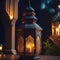 Arabic lantern with bokeh With dramatic lighting eid ul adha