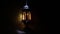 Arabic lantern with candle at night for Islamic holiday. Muslim holy month Ramadan. The end of Eid and Happy New Year.