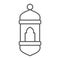 Arabic lantern thin line icon, light and muslim, lamp sign, vector graphics, a linear pattern on a white background.