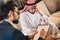 Arabic man at psychotherapist reception