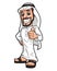 Arabic man showing thumbs up sign