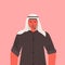 Arabic man in traditional clothes arab male cartoon character portrait
