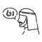 Arabic man in traditional muslim keffiyeh and arabic language in speech bubble black line icon. Pictogram for web page, mobile app