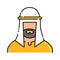 Arabic man in traditional muslim keffiyeh color line icon. Pictogram for web page, mobile app, promo. UI UX GUI design element.