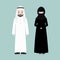 Arabic man and woman icon, muslim people icon