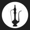 Arabic moroccan islamic teapot in Ramadan vector illustration black and white icon for web site tea or coffee logo