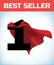 Arabic number one in the red cloak of the winner of the super hero. - Vector. First place