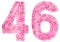 Arabic numeral 46, forty six, from pink forget-me-not flowers, i