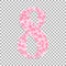 Arabic numeral eight, from pink petals. EPS 10 vector