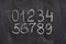 Arabic numerals on a blackboard