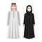 Arabic people, Saudi couple.Man and woman in traditional costume