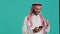 Arabic person holding smartphone in hand
