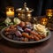 Arabic Platter of Dates and Raisins: Perfect for the Iftar Moments of Ramadan