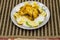 Arabic Roasted chicken with rice `Mandi`