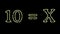 Arabic and Roman numerals signifying `ten`. Abstract isolated blurry holiday colored lights in the form of an numerals.