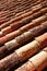 Arabic roof tiles pattern texture in Teruel Spain