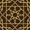 Arabic seamless pattern embroidery with gold thread style. Traditional arab geometric decorative background Vector