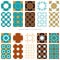 Arabic seamless patterns in mint and brown