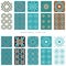 Arabic seamless patterns in mint and brown