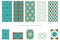 Arabic seamless patterns in mint and brown