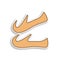 Arabic shoes sticker icon. Element of color Arabic culture icon. Premium quality sticker design icon. Signs and symbols