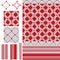 Arabic six star red modern seamless pattern