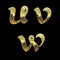 Arabic style golden alphabet - letters U-W