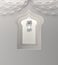 Arabic window, hanging lamp and ribbon on white background.