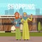 Arabic Woman And Shopping Background