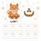 Arabic worksheet alphabet tracing letter learning with a fox