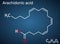 Arachidonic acid, AA, ARA molecule. It is unsaturated omega-6 fatty acid, is precursor in biosynthesis of prostaglandins,