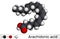 Arachidonic acid, AA, ARA molecule. It is unsaturated omega-6 fatty acid, is precursor in biosynthesis of prostaglandins,