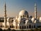 arafed view of a large white building with many domes, with beautiful mosques