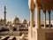 arafed view of a large white building with many domes, with beautiful mosques