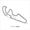 Aragon circuit, Spain. Motorsport race track vector map