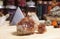 Aragonite Carbonate Crystals With Pyramid in Background