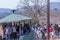 Araku Valley, Visakhapatnam Andhra Pradesh, India, March 04 2017: Blur view of people entering into borra cave