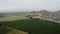 Ararat Province, Armenia, October 15, 2021 - Active drone movement, aerial view of Khor Virap monastery