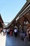 Arasta Bazaar in Istanbul. People at the trade pavilions in the market. Selling goods in a tent