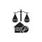 Arbitration court glyph black icon. Business property concept. Real estate law element. Sign for web page, mobile app, button,