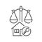 Arbitration court line black icon. Business property concept. Real estate law element. Sign for web page, mobile app