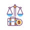 Arbitration court line color icon. Judiciary concept. Employment law element. Sign for web page, mobile app, button