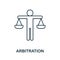 Arbitration line icon. Monochrome simple Arbitration outline icon for templates, web design and infographics