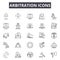 Arbitration line icons, signs, vector set, outline illustration concept
