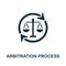 Arbitration Process icon. Simple illustration from digital law collection. Creative Arbitration Process icon for web