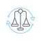 arbitration process line icon, outline symbol, vector illustration, concept sign