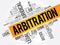 Arbitration word cloud collage