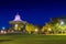 Arbor in Elder Park of Adelaide city at night. Long exposure eff