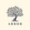 Arbor tree logo mark icon design 2