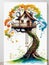 Arboreal Haven: Artistic Representation of a Whimsical Tree House